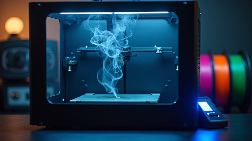 enclosed printer emission containment