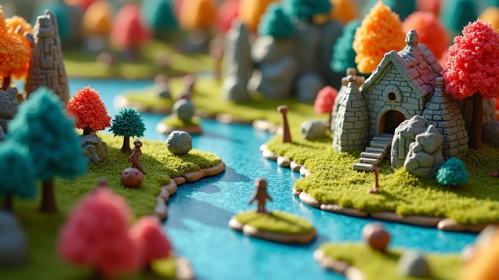 immersive multicolor tabletop landscapes
